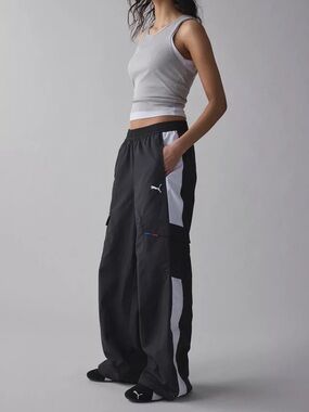 BMW Black Track Pants with White Racing Stripe Puma